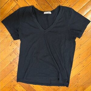 Rag & Bone Black V-Neck Short Sleeve Tee